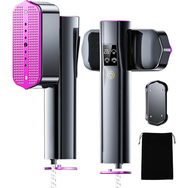 Fier de calcat cu aburi Omelivon 2 in 1, 1300W, negru indigo, 9.45x3.54 inch