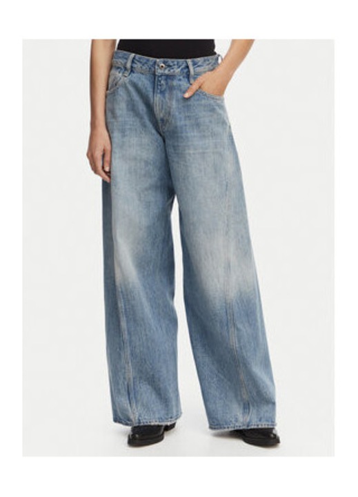 Blugi dama, G Star Raw, croiala larga, albastru, bumbac, W29-L32 US