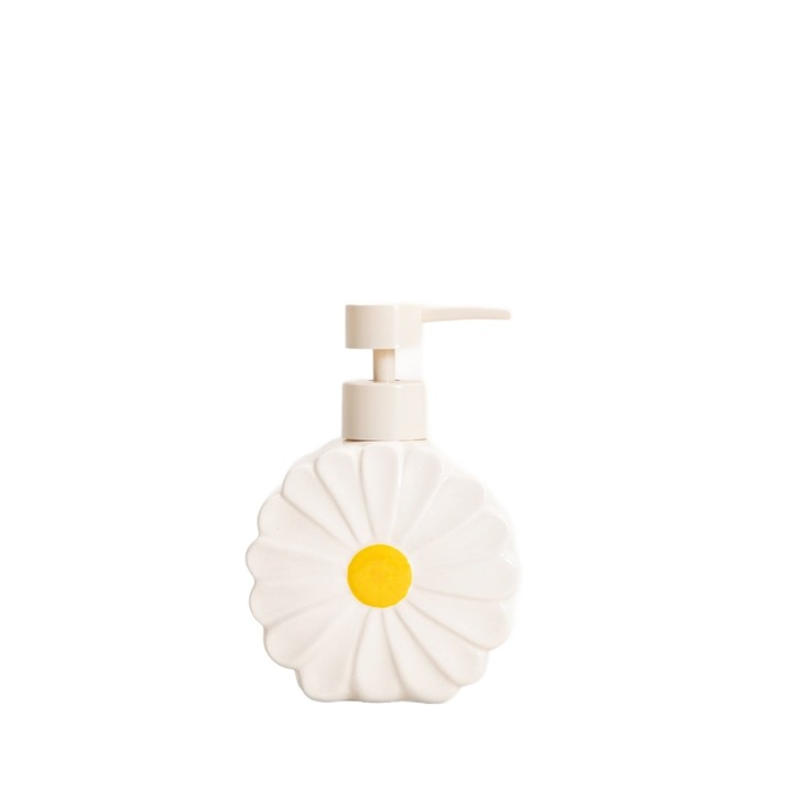 HOMLA DAISY kerámia adagoló, fehér-sárga, 5,2x10,6x16,2 cm