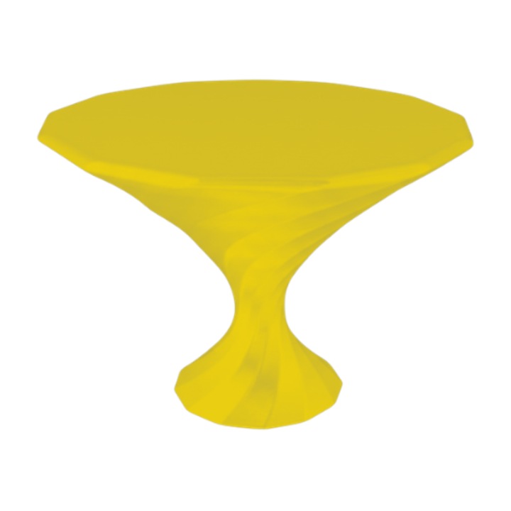 Prémium tortatartó, tortaállvány típusú, modern kortárs design, 230 x 158 mm - sárga