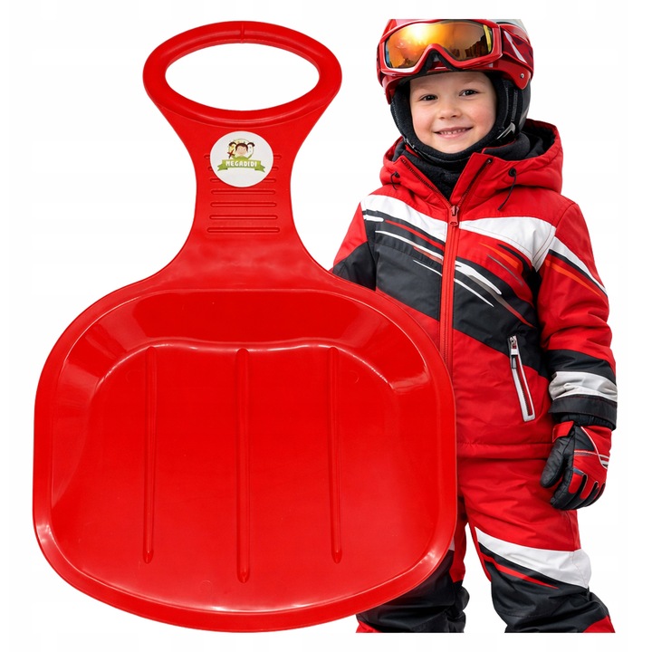 MEGADIDI Jabluszko piros szánkó 51x33x24cm ergonomikus gyerekeknek