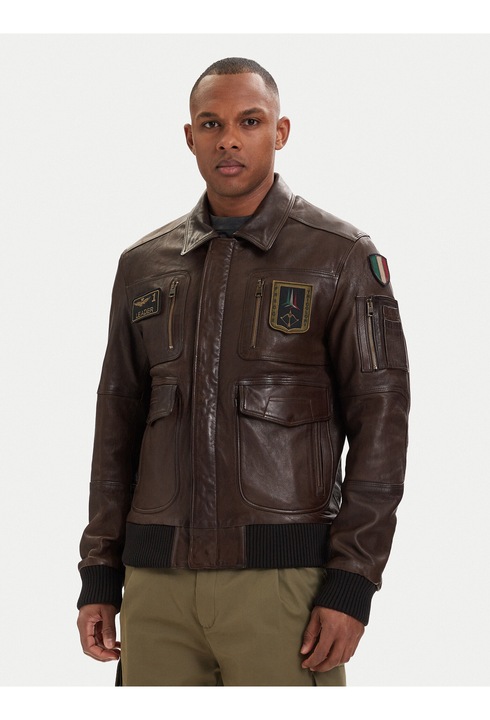 Geaca piele naturala Aeronautica Militare, Maro