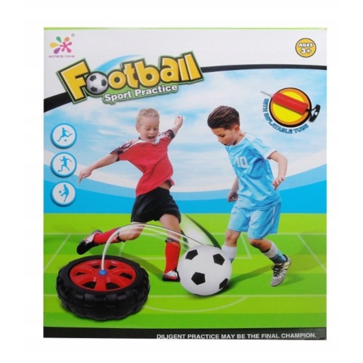 Megadidi futballedző szett, rugalmas labda, pumpa, 19cm