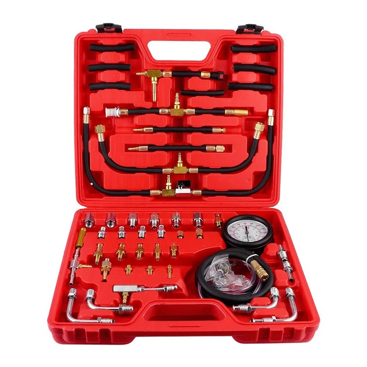 Manometru presiune combustibil, Tester presiune injector/pompa combustibil, Mecanic, Set diagnosticare, Universal pentru auto, camion, SUV