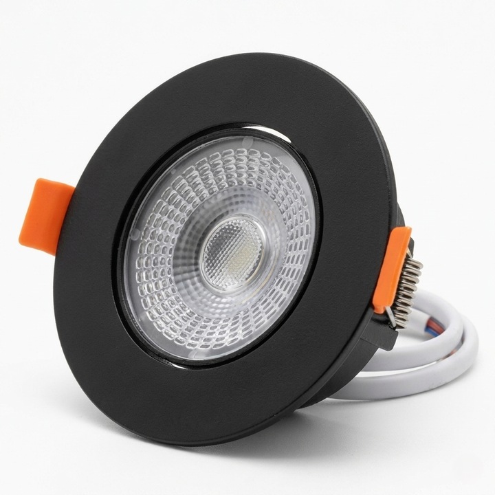 Spot Led Incastrat Ajustabil Negru Putere Reglabila 3W/5W/7W Lumina Reglabila CCT (Calda/Neutru/Rece) 450LM Ø90 IP20 Fucida®