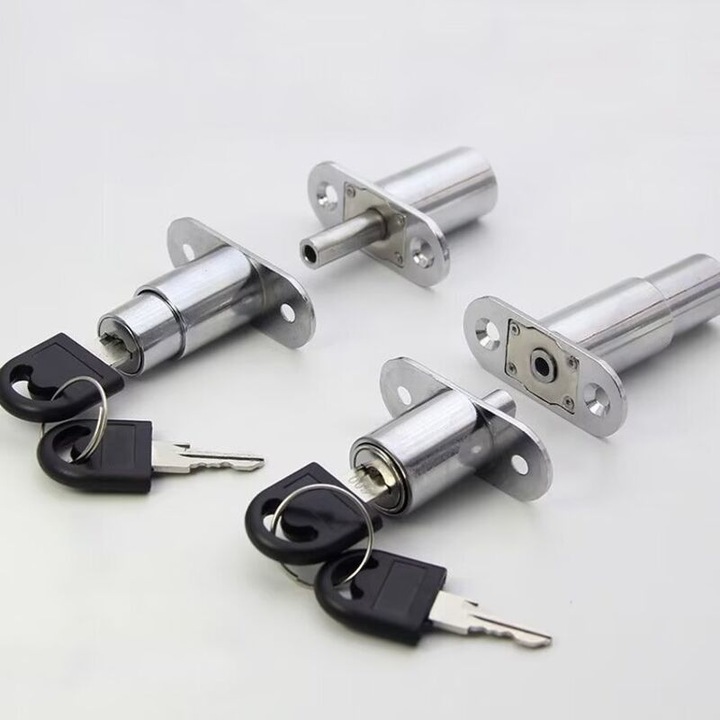 Incuietoare de sertar din aliaj de zinc cu 4 piese, incuietoare pentru usi glisante, pentru vitrine, fisete, sertare, dulapuri, birouri, mobilier etc