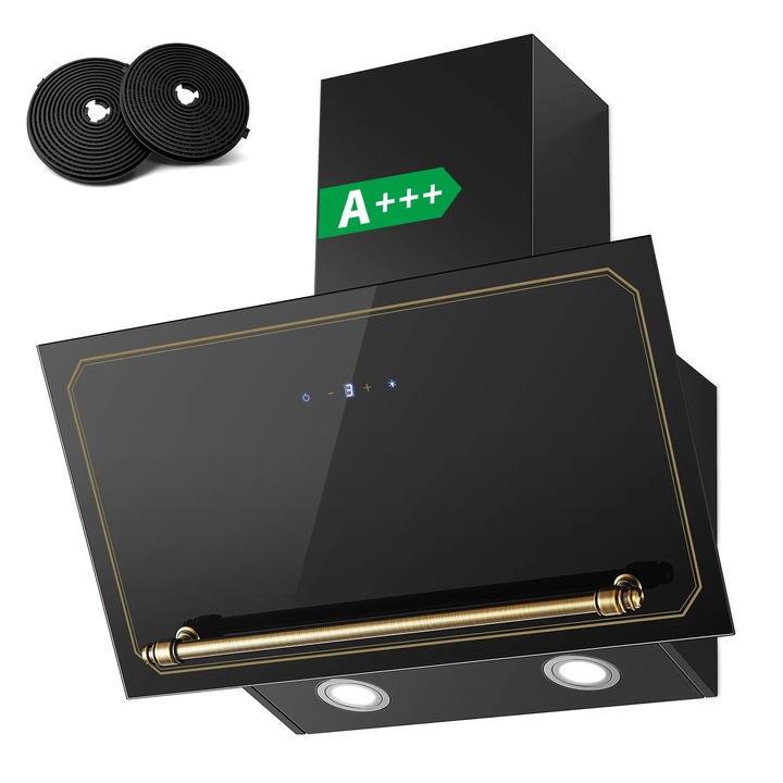 Hota, de perete 60 cm, evacuare/recirculare, profil subtire, carcasa din otel inoxidabil, pana la 10 m³/min, 51–60 dB, stecher UE, Alb