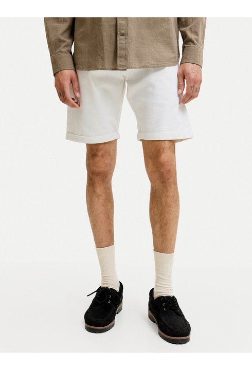 Sorturi barbati, Jack & Jones, regular fit, alb, bumbac si poliester, M INTL