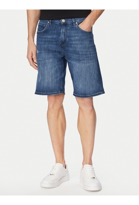 Pantaloni scurti barbati, Karl Lagerfeld, albastru, denim, regular fit, bumbac