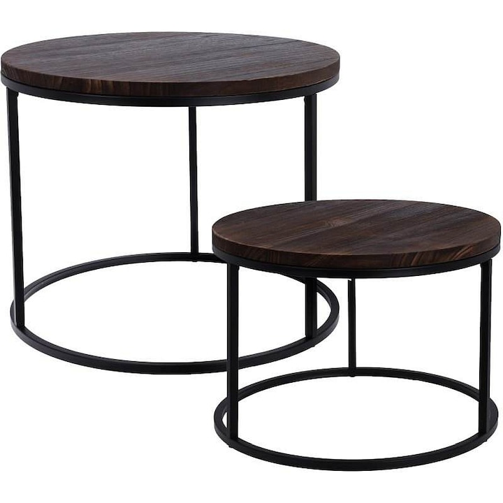 Комплект 2 маси HOMESTYLING дърво метал 57x45см 50x35см