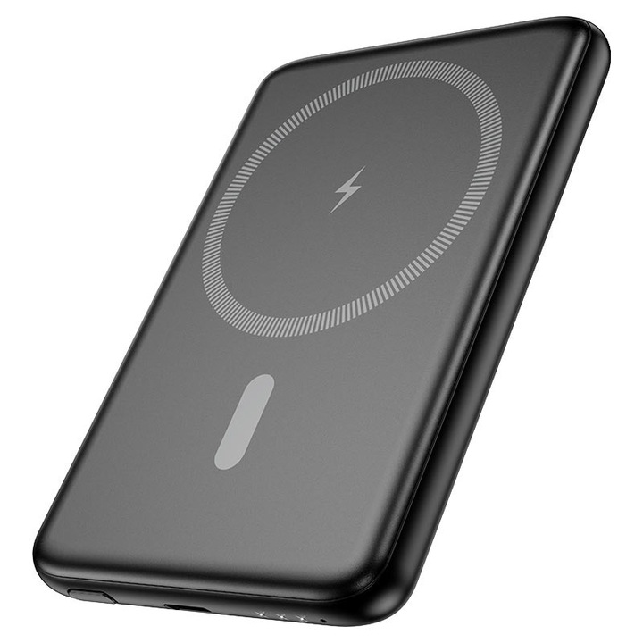 Baterie Externa Hoco J140A, Incarcare rapida, PD20W, Magnetica, Compatibila MagSafe, 5000mAh, Negru