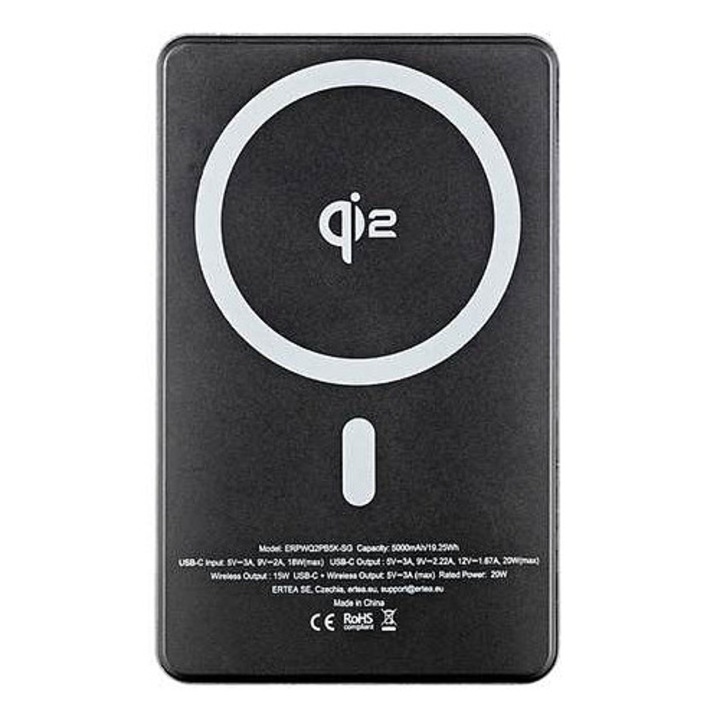 Powerbank ER Qi2 Dual 5000mAh űrszürke 15x6.5x1cm