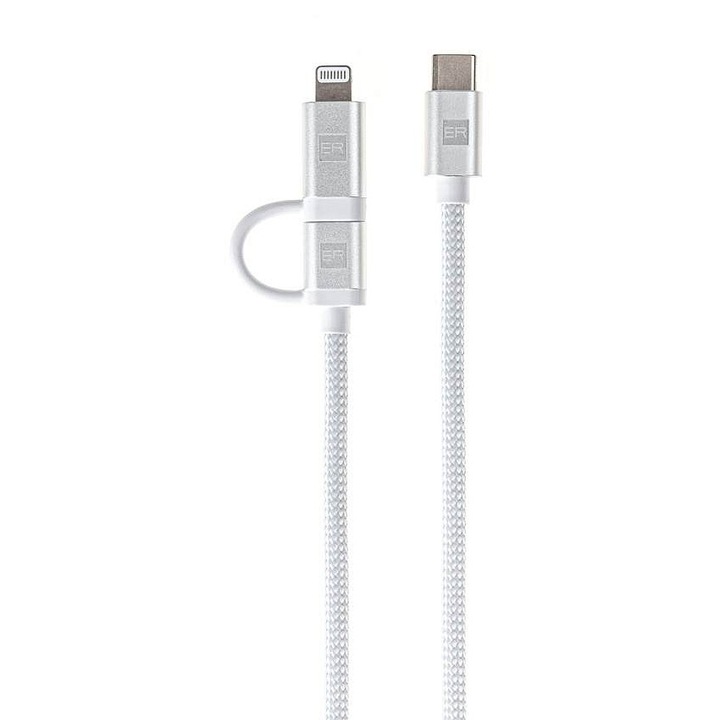ER POWER USB-C Lightning adatkábel fehér 200cm gyors