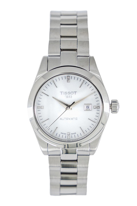 Tissot, Ceas automatic din otel inoxidabil cu o curea intersanjabila, Argintiu, Verde ecru