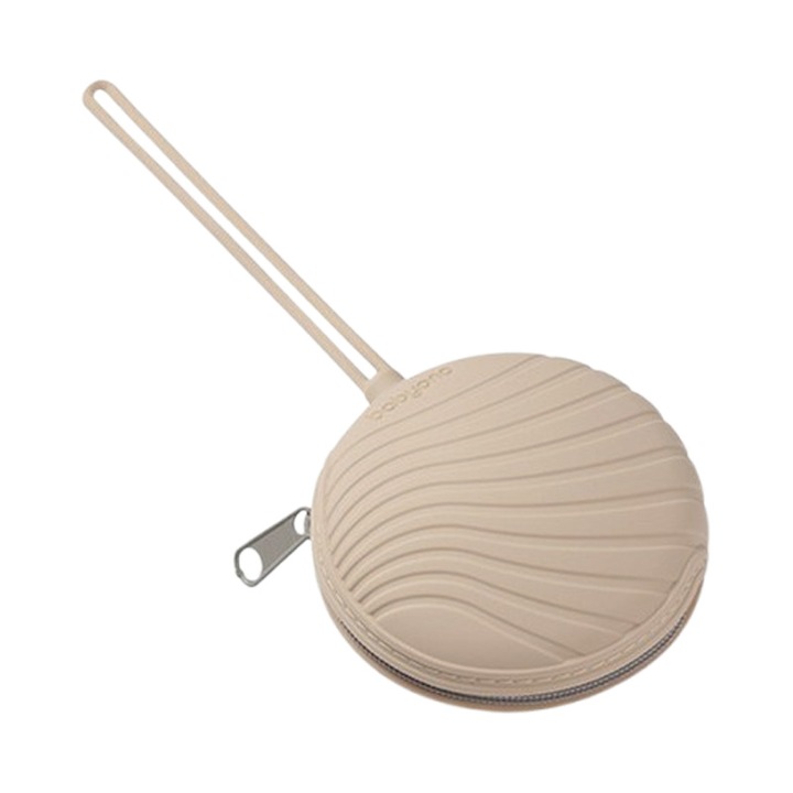 Cutie din silicon, cu fermoar, pentru depozitarea suzetei BabyOno 1569/03, Crem