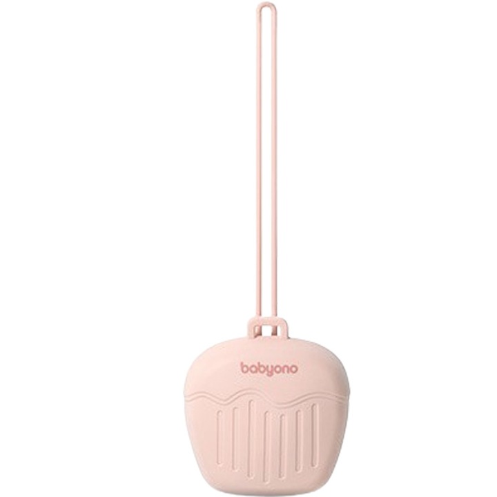 Силиконова кутия с цип за съхранение на залъгалка BabyOno 1656/02, Розова