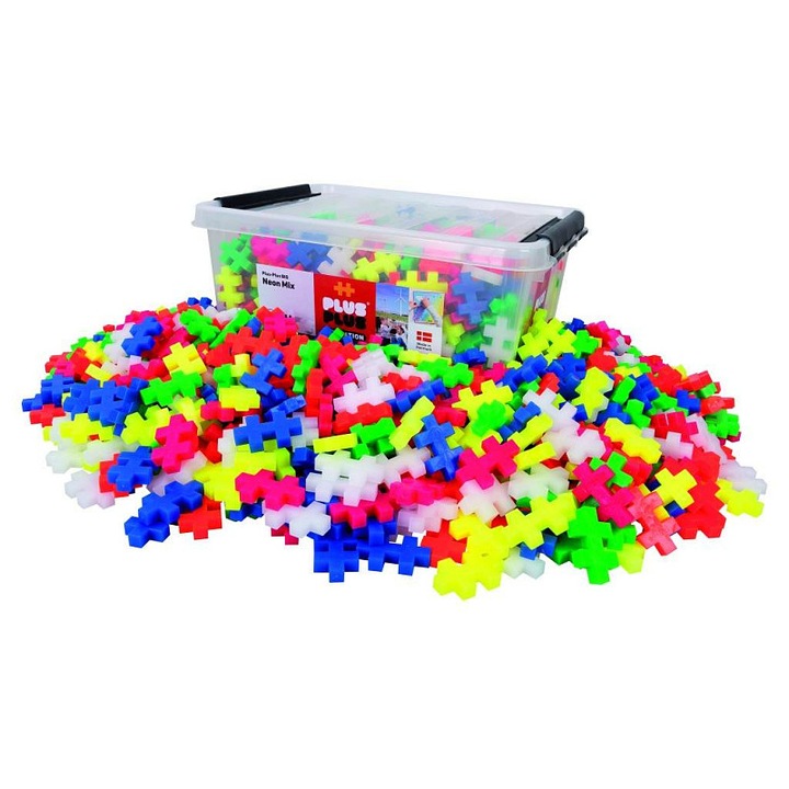 Set constructie Plus-Plus Box BIG neon 600 piese multicolor 40x30x19cm