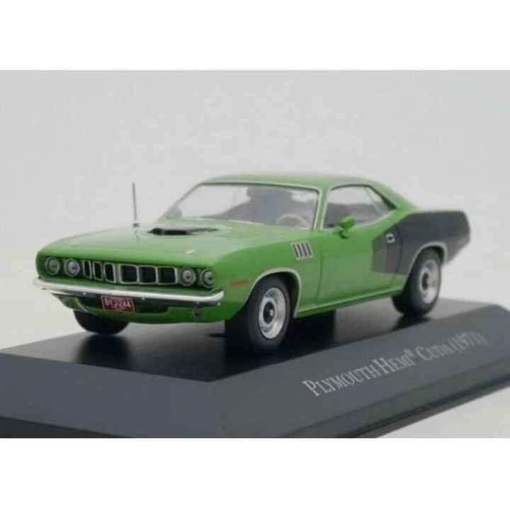 Macheta 1971 Plymouth Hemi Cuda 1:43 fém replika Zöld Fekete