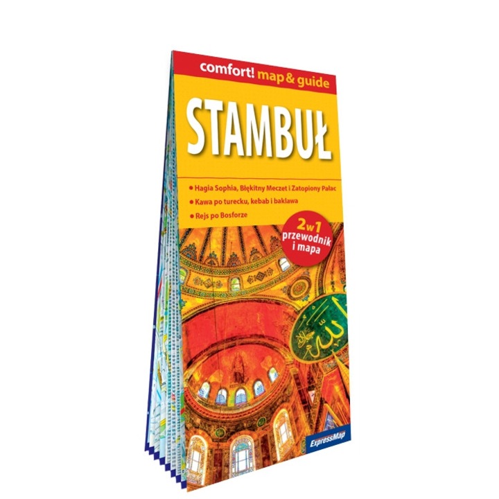Isztambul útikalauz és laminált térkép 2 az 1-ben