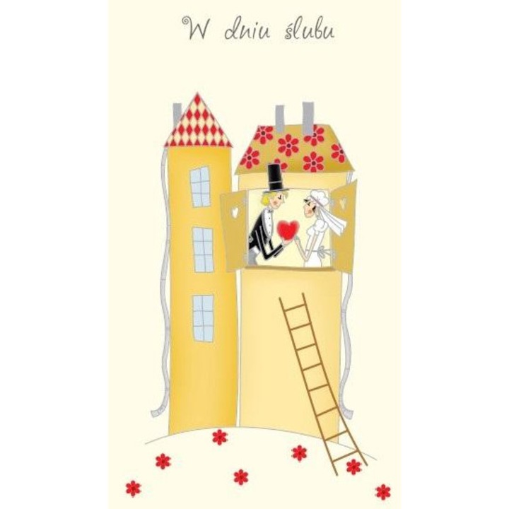 Felicitare nunta eMKa Kartki multicolor 11.3x23.4cm cu plic