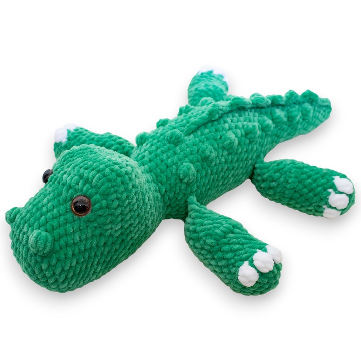 Horgolt plüss krokodil játék, Mirinka, kézzel készített, 45 cm