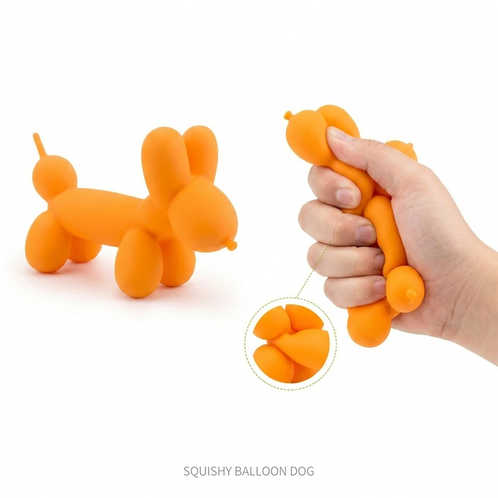 Антистрес играчка, моделираща се, Squishy Balloon Dog с пясък, Сензорна играчка, Цена за брой