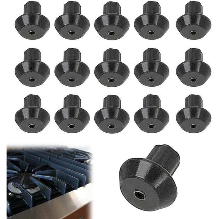 Set 17 bucati picior aragaz cauciuc negru 4x4cm