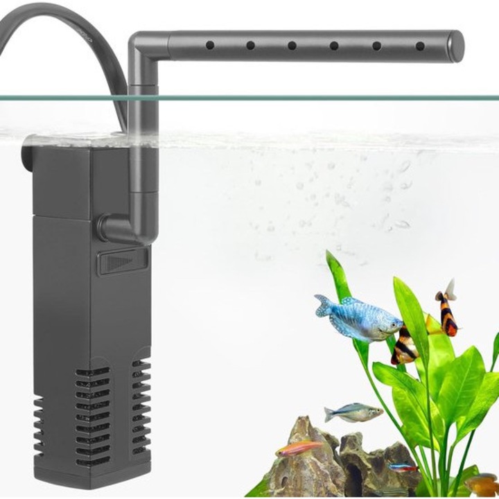 Filtru acvariu intern, 300 l/h, negru, 13.2x3.8x2.8 cm