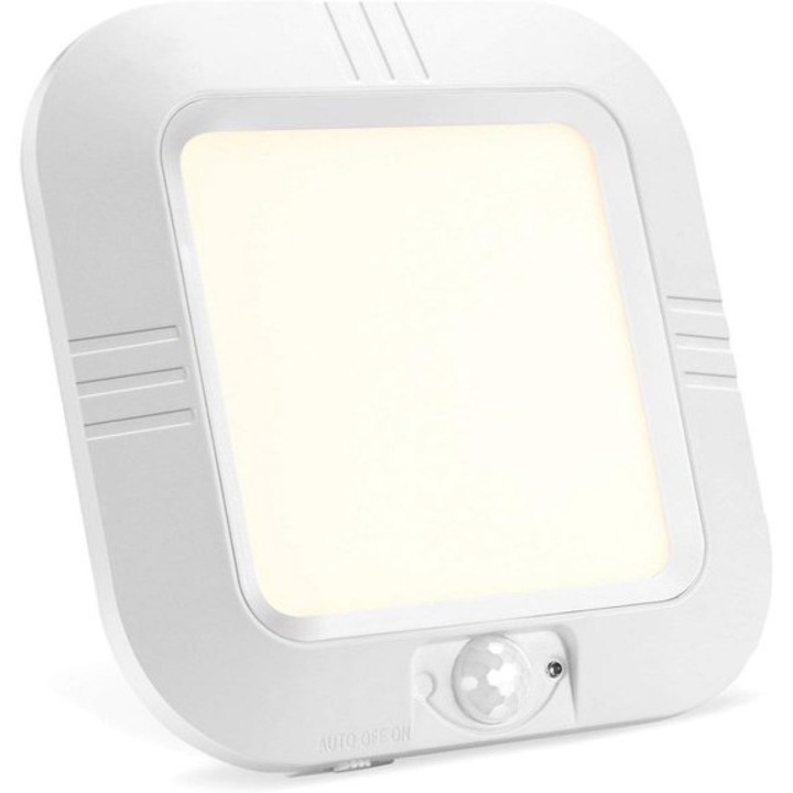 Lumina plafon LED, senzor miscare si lumina, 5.9 inch, alb natural, baterii AA, 180 lumeni