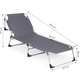Sezlong gradina pliabil cu saltea groasa si perna, spatar reglabil, maxim 120 kg, 67x193x77 cm, gri
