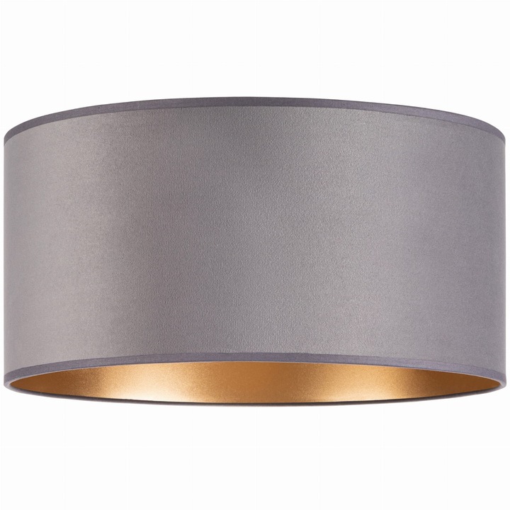 Abajur Tornado Lights kerek bársony szürke arany 40cm