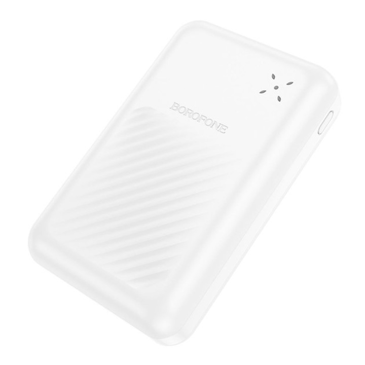 Power bank Borofone „BJ30A”, 20000mAh, 22.5W, 2 x USB, 1 x USB Type-C, total 5V/2A, alb