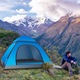 Cort Camping Pop-up Vivendo, Poliester 180T Anti UV, 200x200x110cm, 3-4 Persoane, Rezistenta Apa 210D, Protectie UV 95%, Deschidere Automata 2 Secunde, 2 Usi, Fibra Sticla, 8 Cuie, Cort Instantaneu Impermeabil, Portocaliu