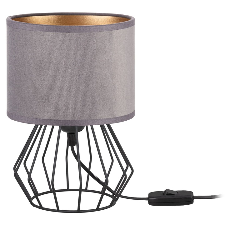 Veioza Tornado Lights Tornado, arany szürke bársony, elegáns, irodai