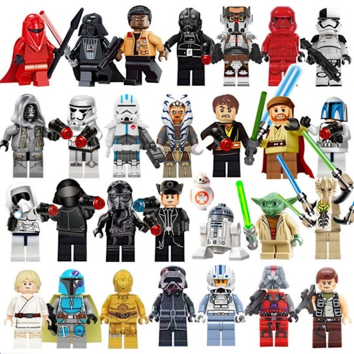 Комплект от 29 части строителни блокчета, фигурки Star Wars, многоцветни, различни размери