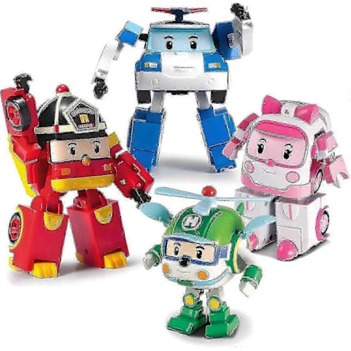 Robocar Poli átalakítható robot figura készlet, 4 db, 10cm