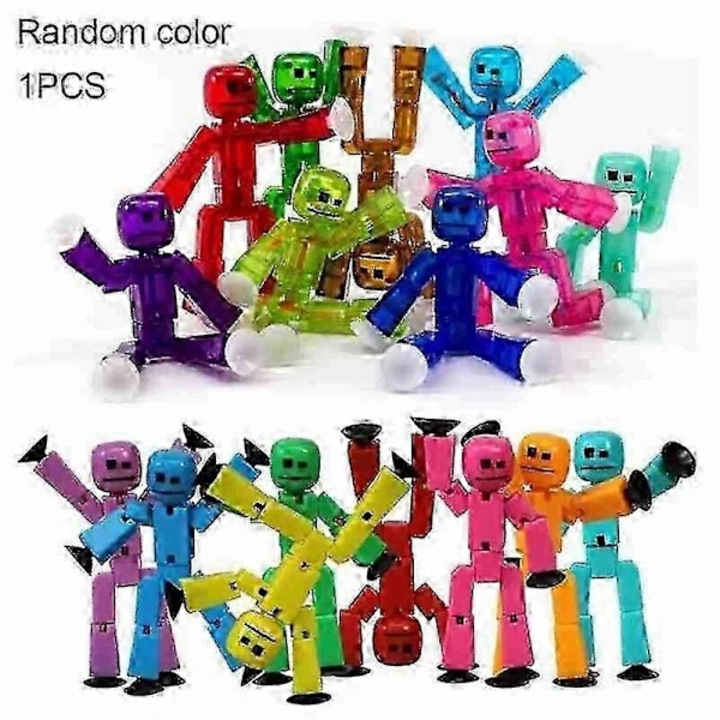 Tapadókorongos pálcikaember játék, deformálható, többszínű, 9cm