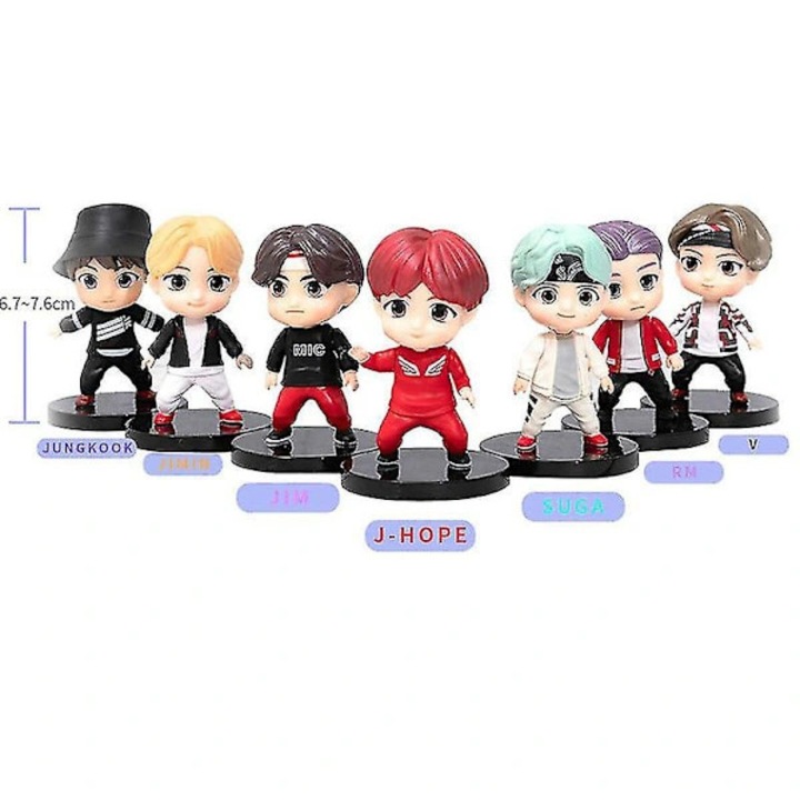 Комплект от 7 фигурки BTS, колекция, PVC, 7см, многоцветни