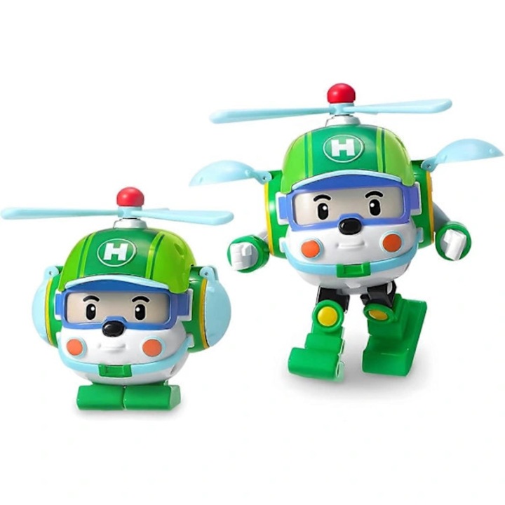 Átalakítható játékrobot helikopter 10cm, többszínű