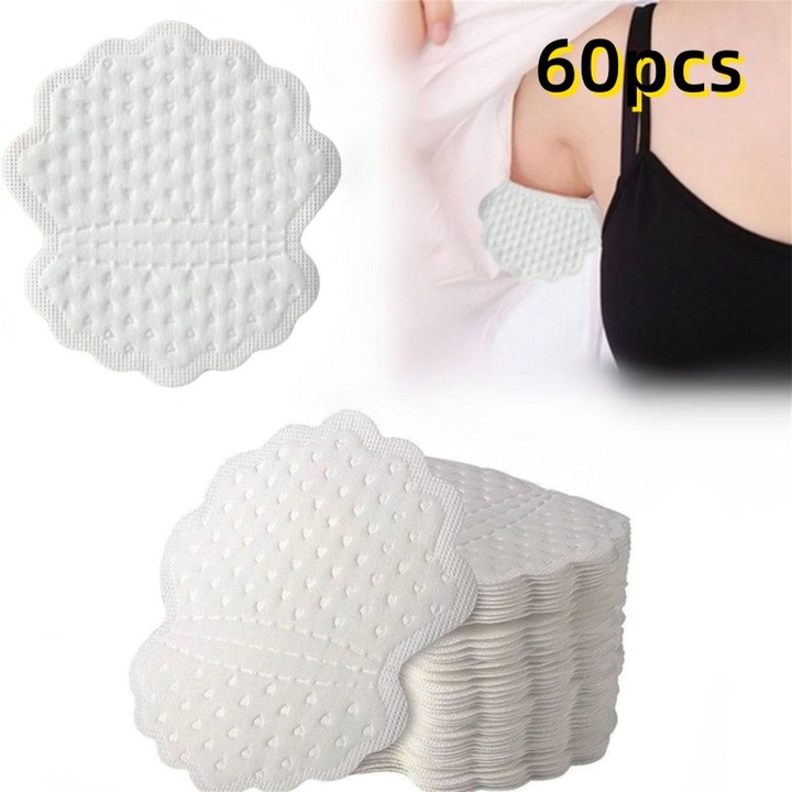 Подложни тампони за подмишници, 60 бр., 13x12.5x0.2см, унисекс, без мирис