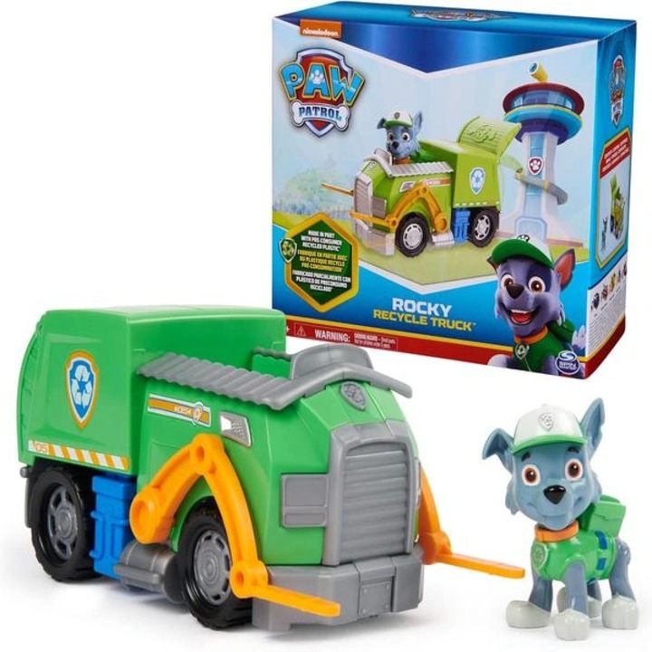 Camion de reciclare cu figurina Rocky Paw Patrol, multicolor, 3+ ani