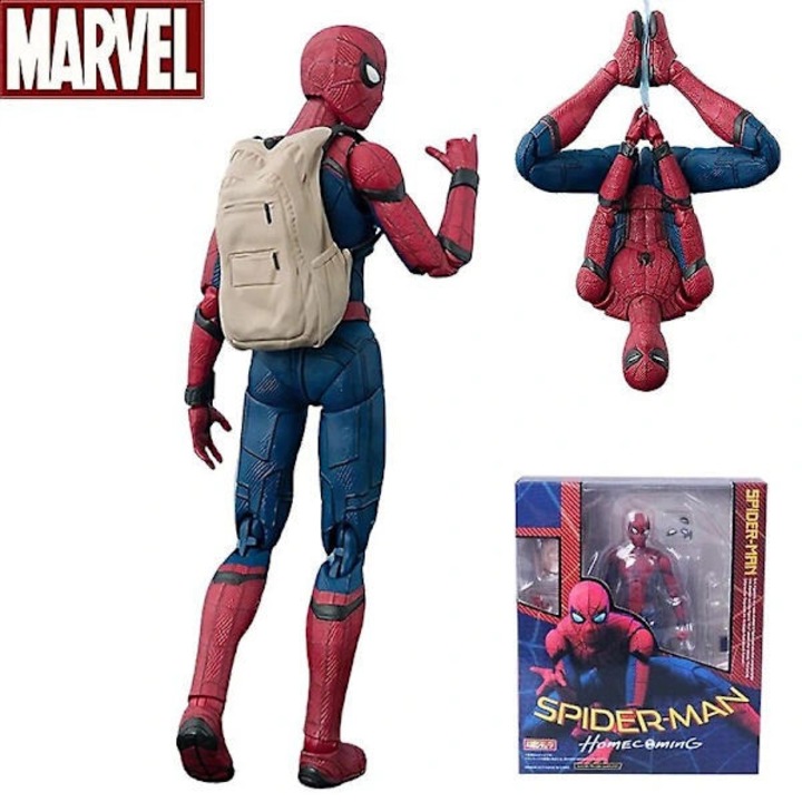 Figurina colectionabila Spider-Man No Way Home, editia a II-a, scara 1/12, PVC, articulata, ambalaj original, rosu/albastru, 1 buc.