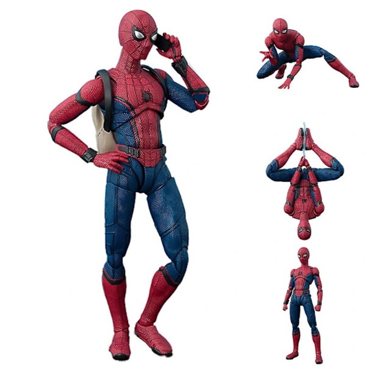 Figurina Spiderman Homecoming, articulata, accesorii interschimbabile, 15cm, rosu