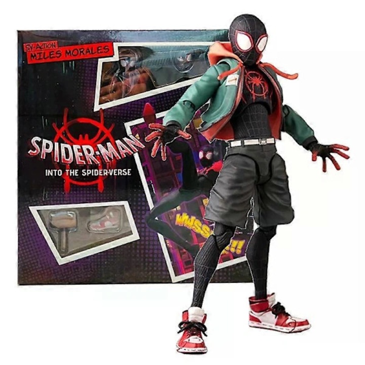Figurina Spiderman Miles Morales, remasterizat, plastic, 23x21x7cm