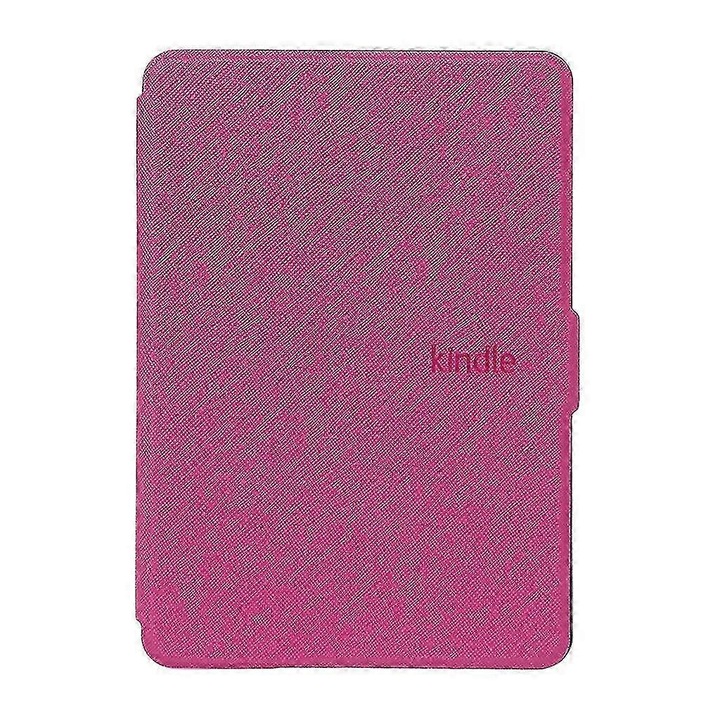 Защитен калъф за Kindle Paperwhite 1/2/3, екологична кожа, ярко розов, 6 инча