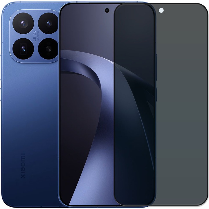 Folie din sticla securizata pentru Xiaomi 17T Pro, HAMSTERBOX Privacy Shield, Protectie completa ecran, Full face, Aplicare rapida, Case Friendly, Negru