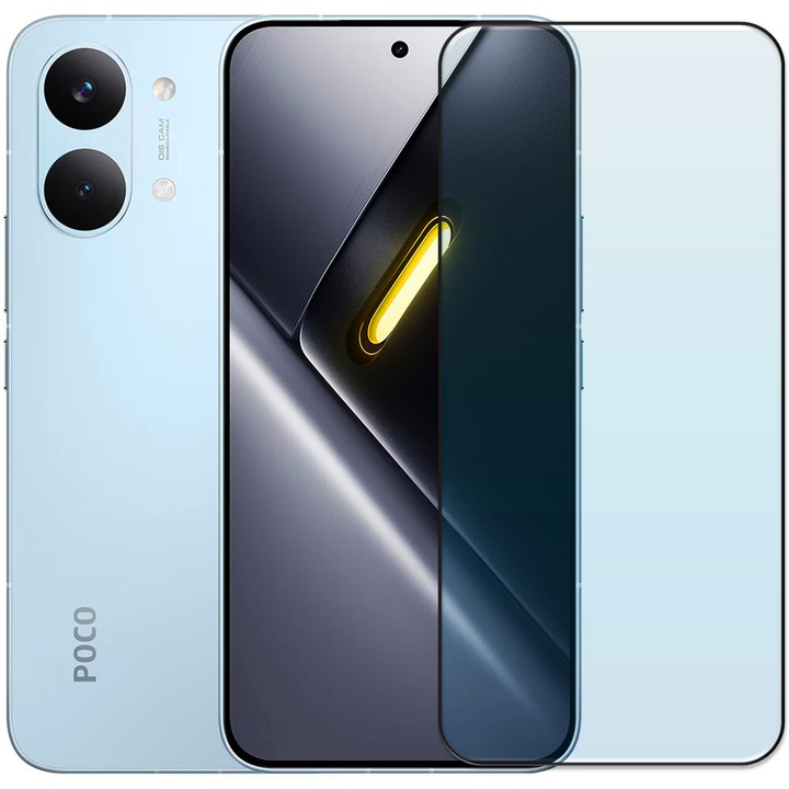 Folie din sticla securizata pentru Xiaomi Poco X8 Pro Max, HAMSTERBOX Glass Shield, Protectie completa ecran, Full face, Aplicare rapida, Case Friendly, Transparenta