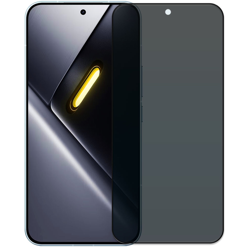 Folie din sticla securizata pentru Xiaomi Poco X8 Pro Max, HAMSTERBOX Privacy Shield, Protectie completa ecran, Full face, Aplicare rapida, Case Friendly, Negru