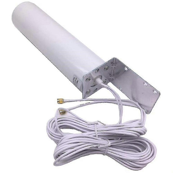 Antena externa 3G 4G LTE, alb, 23x6.5x6.5cm, cablu 5m, conector SMA TS9 CRC9