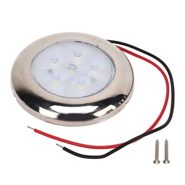 Lampa plafon LED 12V, IP65, alb, 6 LED, 15x15cm